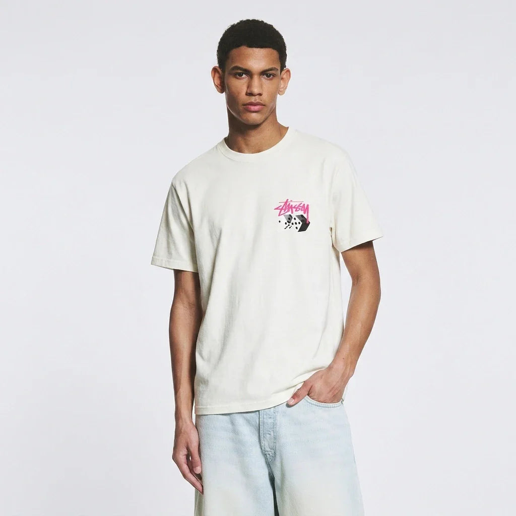 Stussy Roll The Dice Pig Dyed T-Shirt White