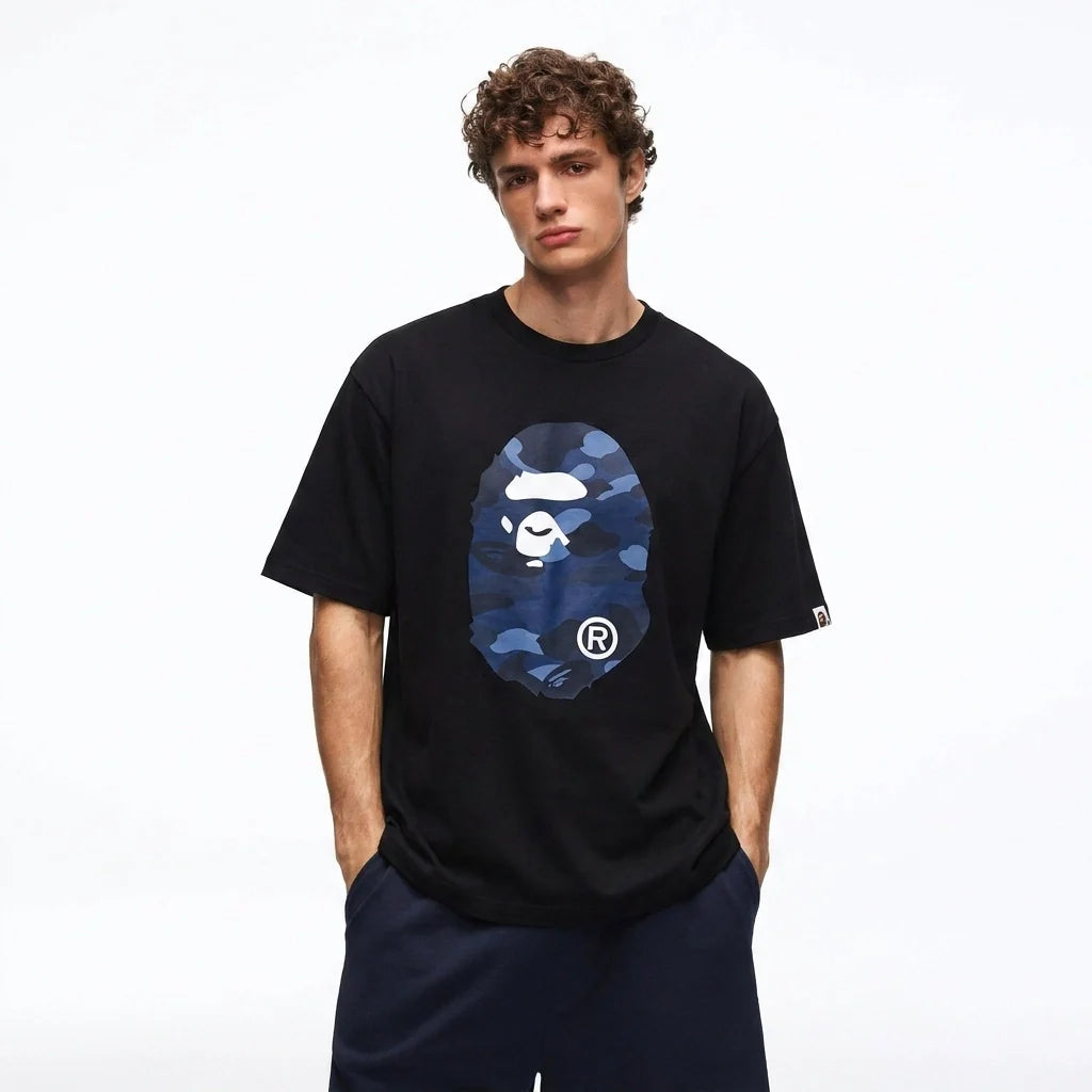 BAPE Color Camo Big Ape Head T-Shirt Black Navy