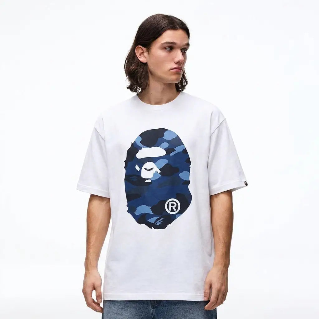 BAPE Color Camo Big Ape Head T-Shirt Navy