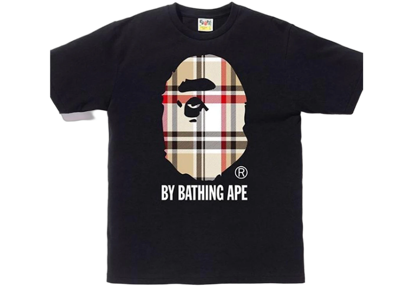 BAPE A Bathing Ape Check by Bathing Tee Black/Beige