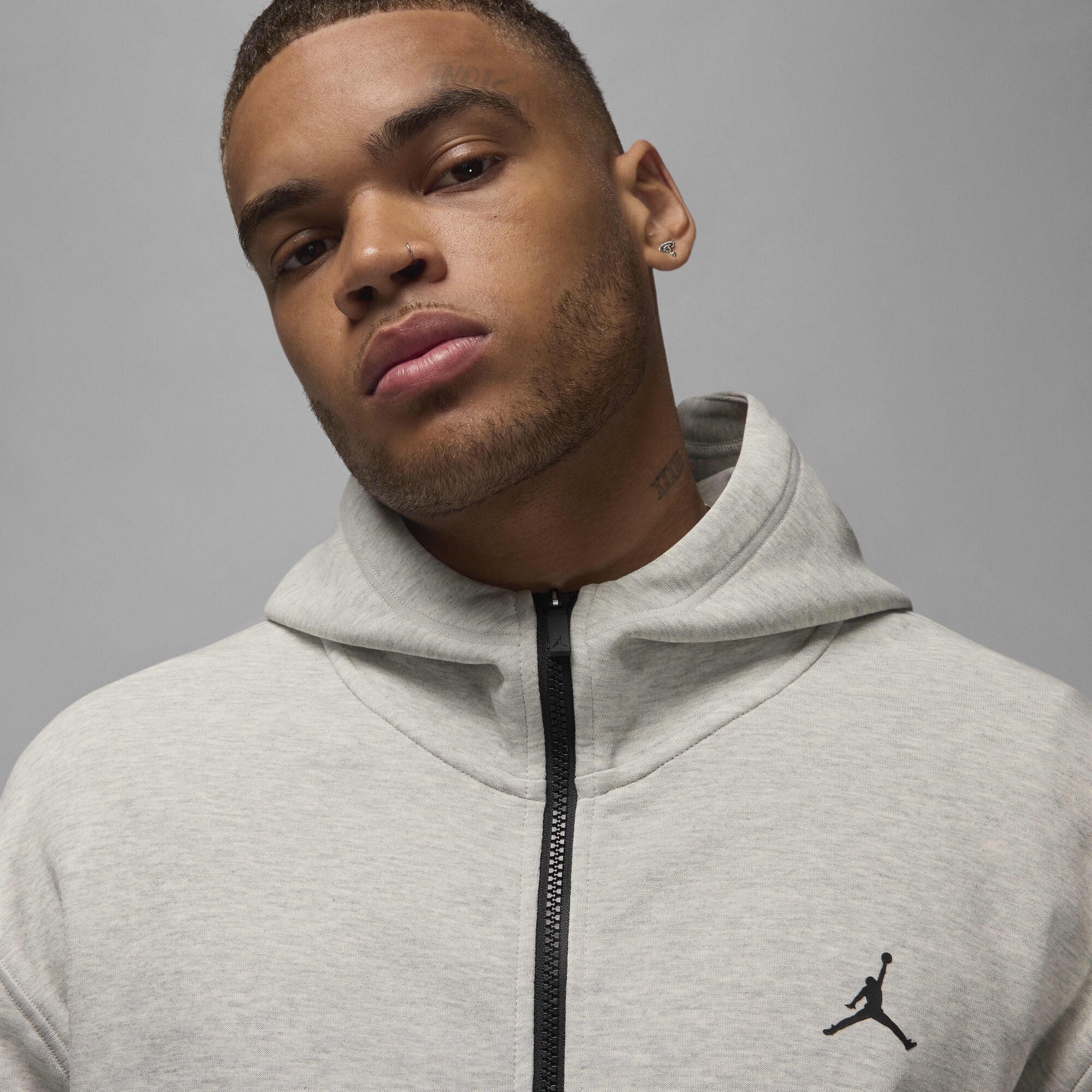 Air Jordan Sport Hoop Fleece Dri-FIT Full-Zip Hoodie Grey Heather/Black