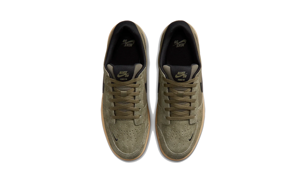 Nike SB Force 58 Skate Shoes Medium Olive/Medium Olive/Gum Light Brown/Black