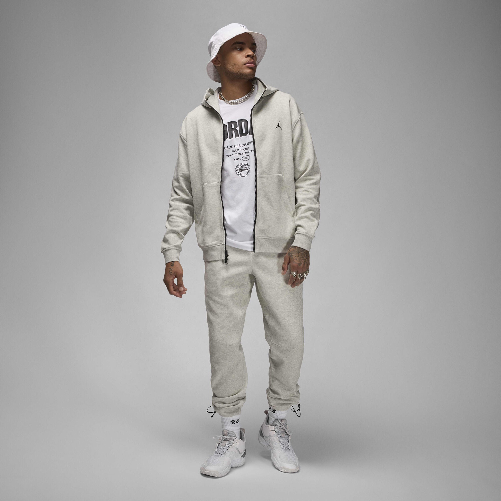 Air Jordan Sport Hoop Fleece Dri-FIT Full-Zip Hoodie Grey Heather/Black