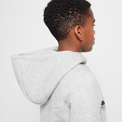 Nike Sportswear Tech Fleece Older Kids' Full-Zip Hoodie Dark Grey Heather/Dark Grey Heather/Black/Black