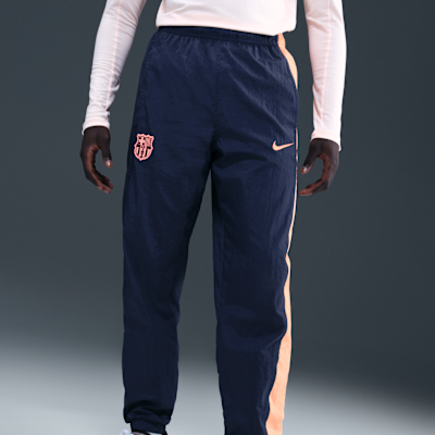 F.C. Barcelona Third Men's Nike Total 90 Football Woven Tracksuit Bottoms Midnight Navy/Bright Mango/Bright Mango