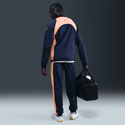 F.C. Barcelona Men's Nike Football Total 90 Football Tracksuit Jacket Midnight Navy/Bright Mango/Bright Mango