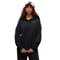 Air Jordan Flight Fleece Women's Satin-Lined Pullover Hoodie Black/Dark Smoke Grey