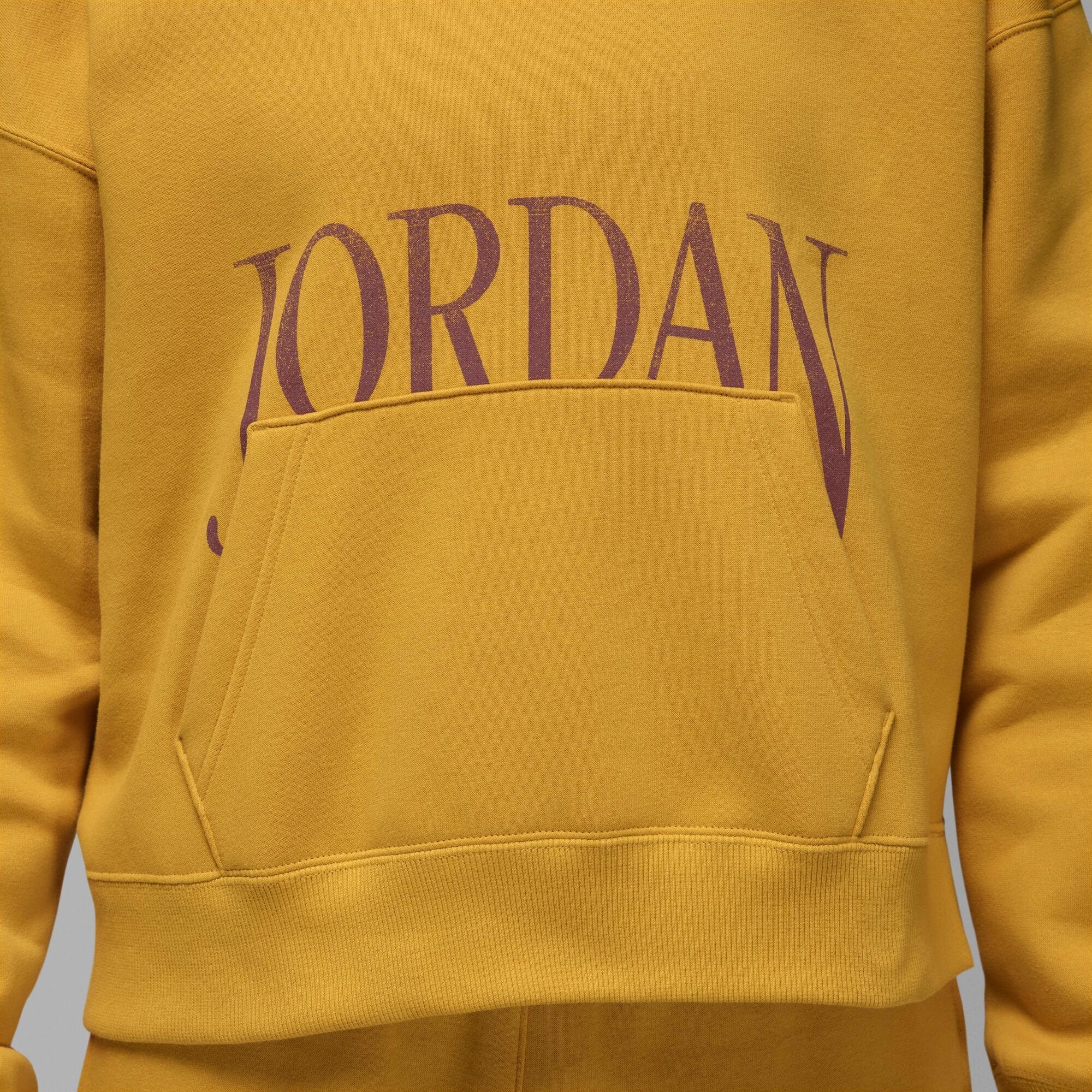 Air Jordan Brooklyn Fleece Pullover Hoodie Yellow Ochre/Dusty Peach