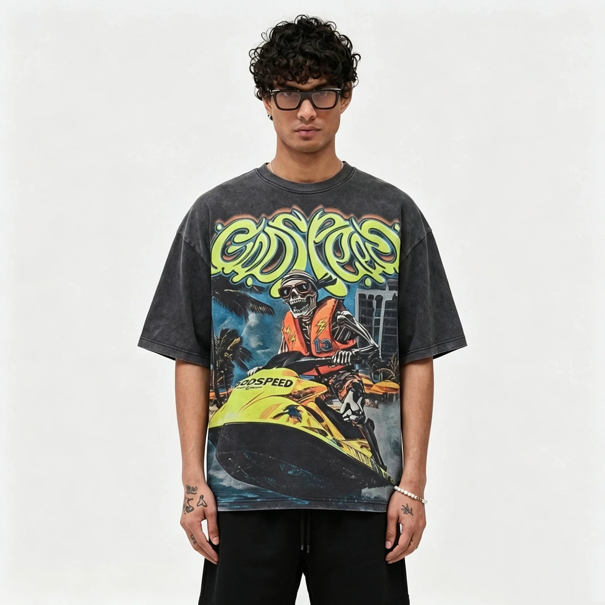 Godspeed Wave Runner T-shirt Grey