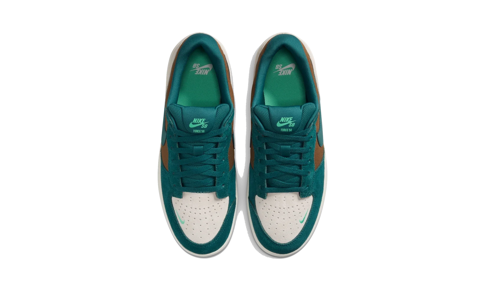 Nike SB Force 58 Skate Shoes Mosswood Brown/Light Orewood Brown/Sail/Geode Teal