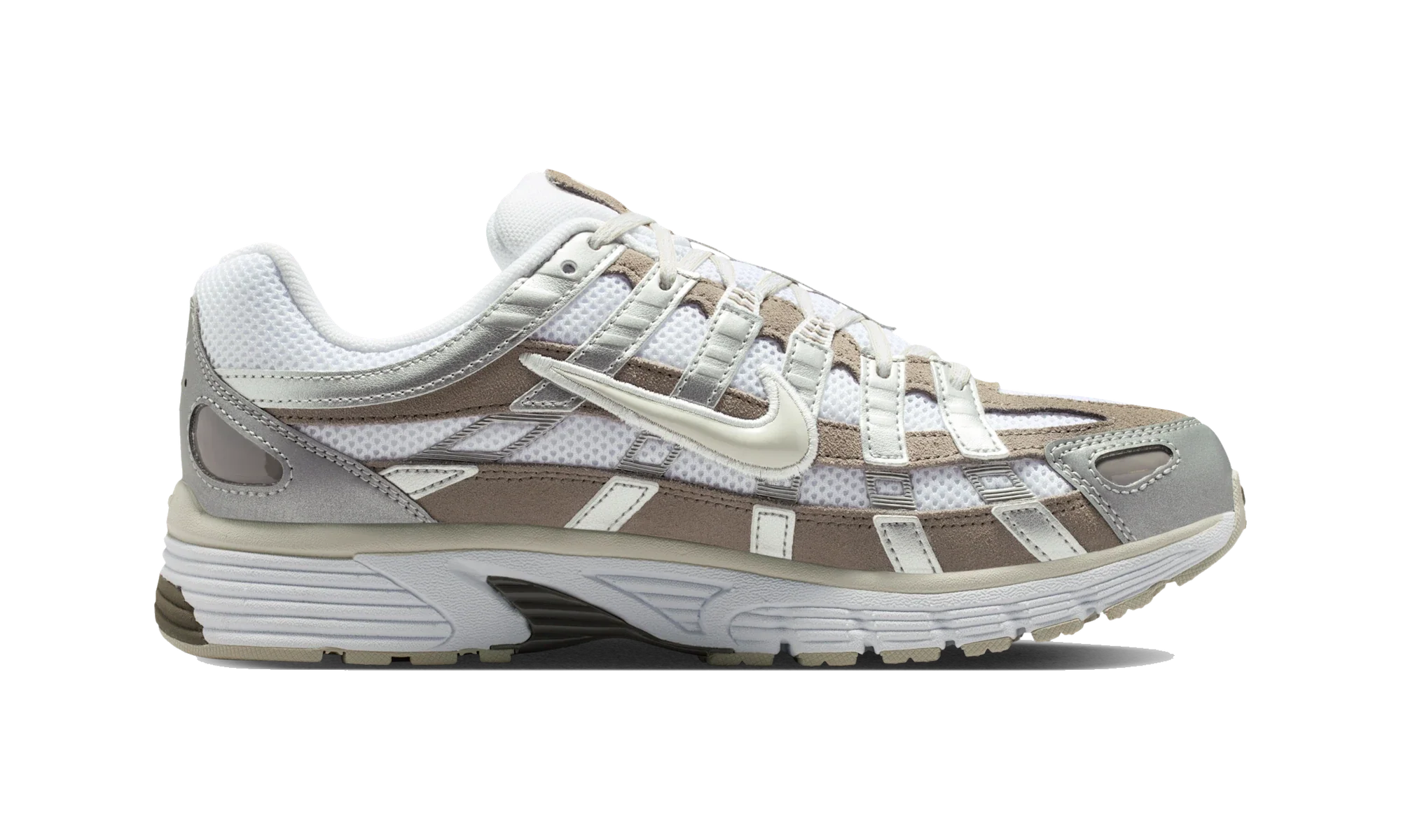 Nike P-6000 White/Metallic Silver/Cave Stone/Light Bone