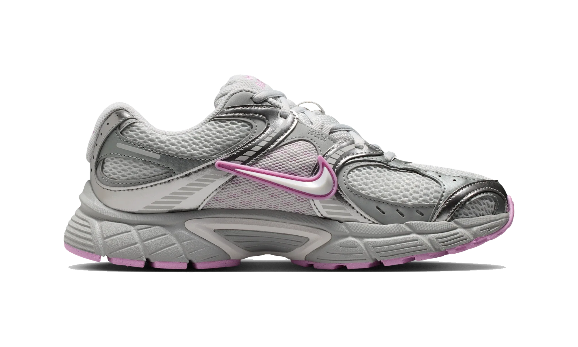Nike V5 RNR shoes with reflective design accents Light Smoke Grey/Photon Dust/Light Magenta/Off-White