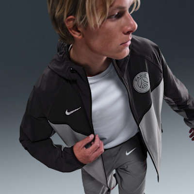 Paris Saint-Germain Tech Windrunner Men's Nike Football Full-Zip Woven Jacket Anthracite/Particle Grey/Particle Grey
