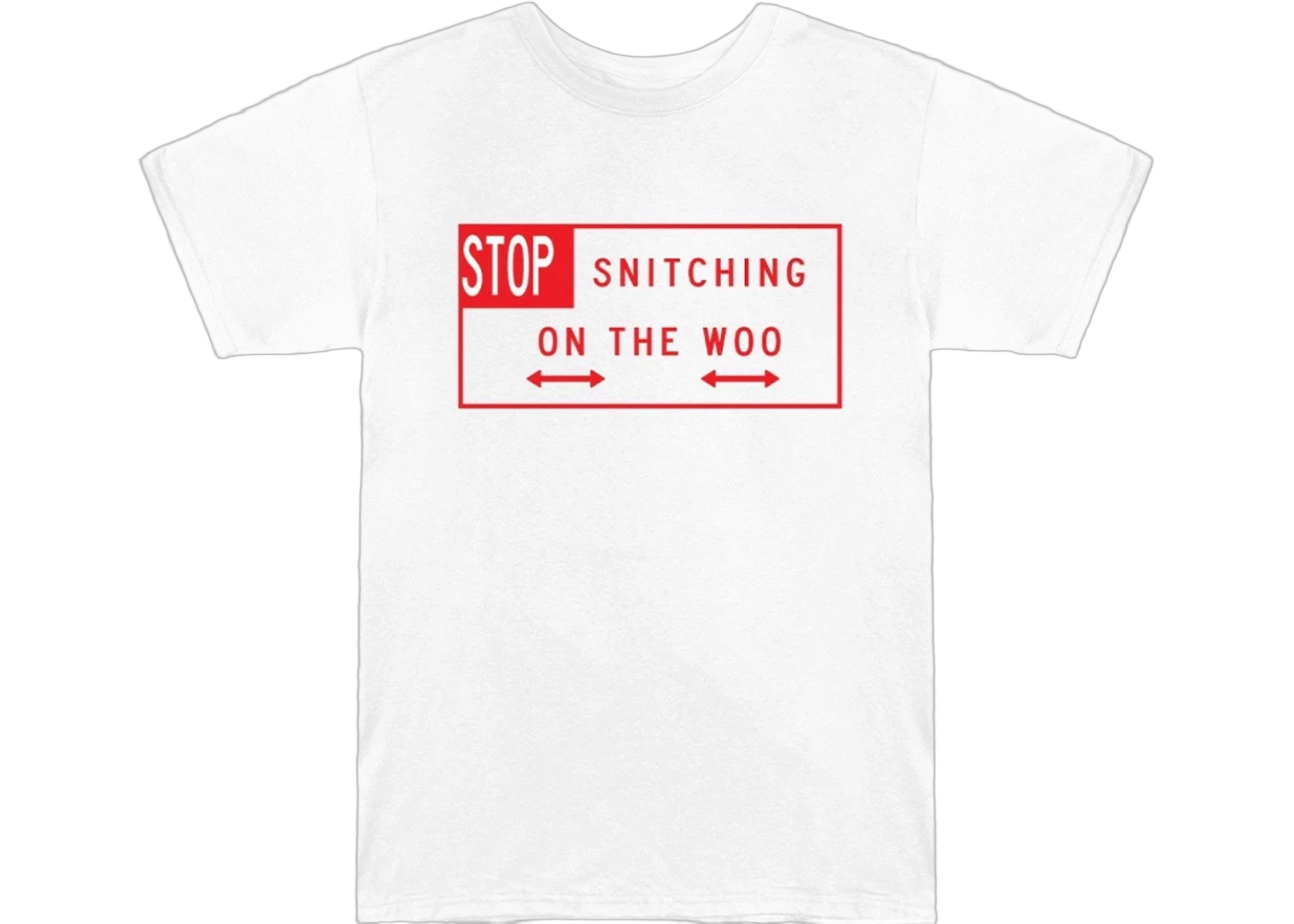 Pop Smoke x Vlone Stop Snitching T-Shirt White/Red
