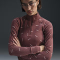 Nike Sportswear Collection Slim 1/2-Zip Long-Sleeve Logo Top Red Sepia/Light Orewood Brown/Red Sepia