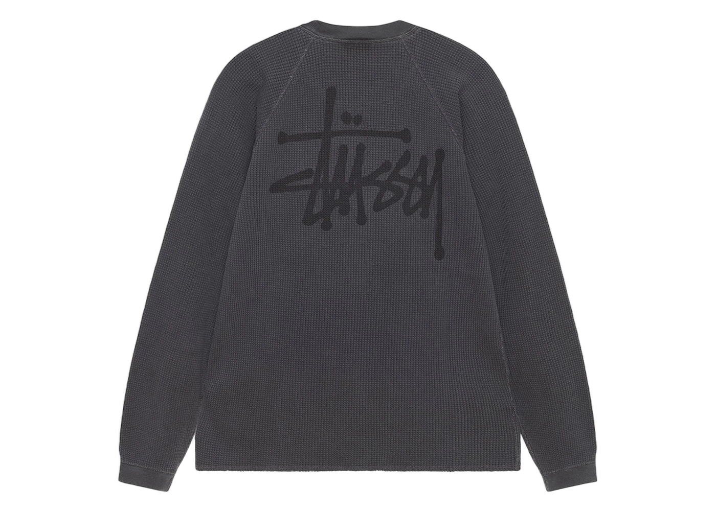 Stussy Raglan Thermal L/S Crew Washed Black, Washed Black (1140356-WABL)