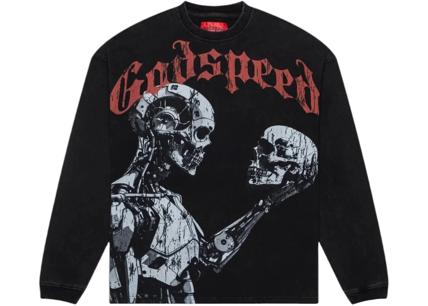 Godspeed Mankind vs AI L/S T-shirt Black Wash