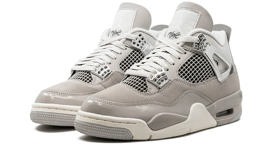 Air Jordan 4 Retro Frozen Moments, Light Iron Ore/Sail-Neutral Grey-Black-Metallic Silver (AQ9129-001)