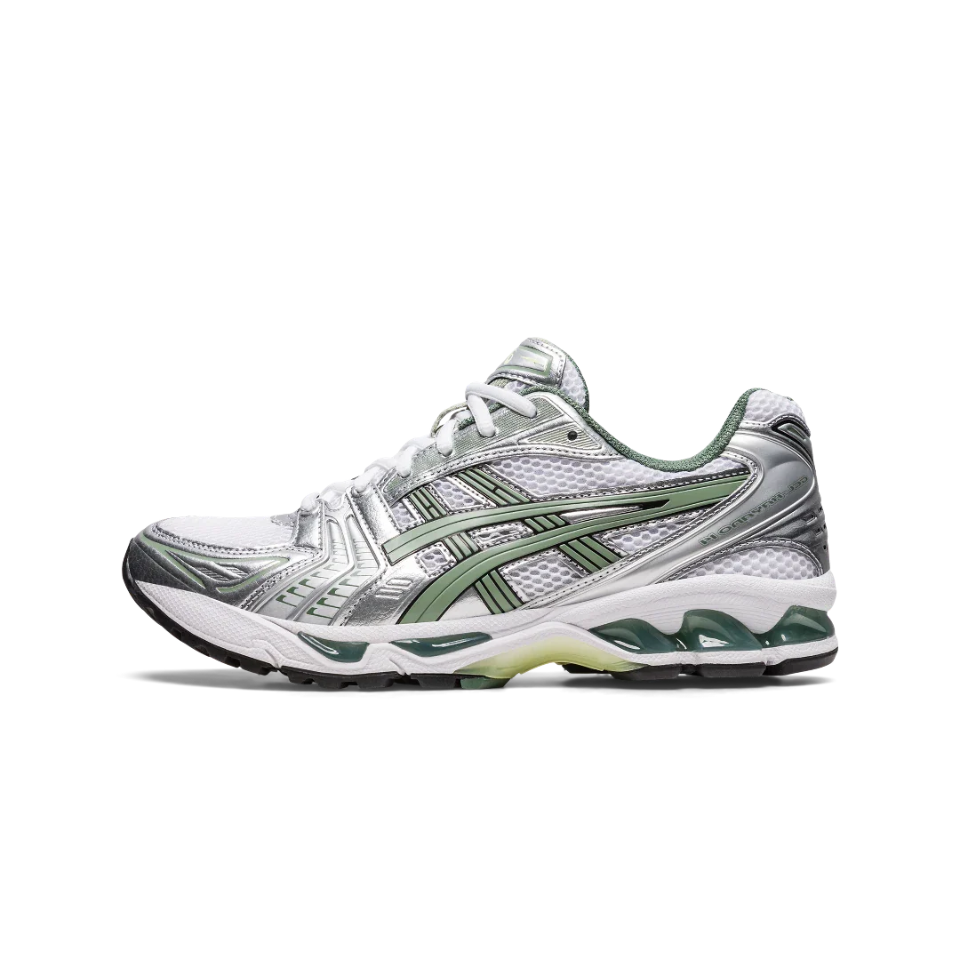 ASICS Gel-Kayano 14 White Pure Silver Slate Grey Sage, White/Slate Grey (1201A019-107)
