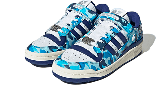 Adidas Forum 84 Low Bape 30th Anniversary Blue Camo, Cloud White/Core White/Metallic Silver (ID4772)