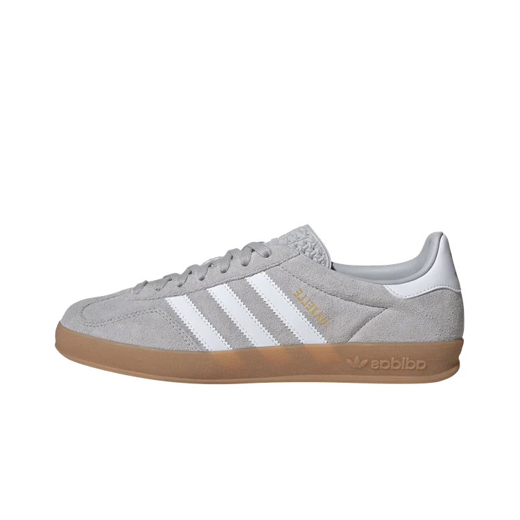 Adidas Gazelle Indoor Grey Cloud White Gold Metallic, Grey Two/Cloud White/Gold Metallic (JQ0176)