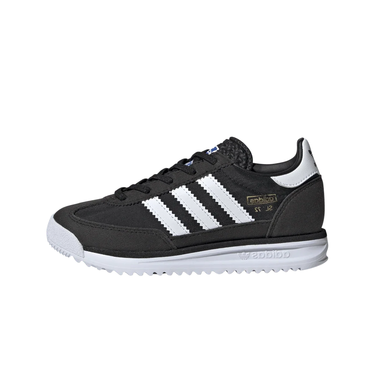 Adidas SL 72 RS Elastic Laces Core Black Cloud White Blue (PS)