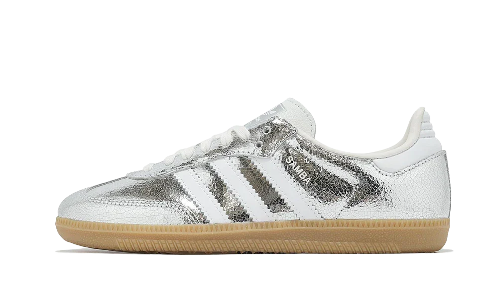 Adidas Samba OG Silver Metallic Cracked Leather - Sneak