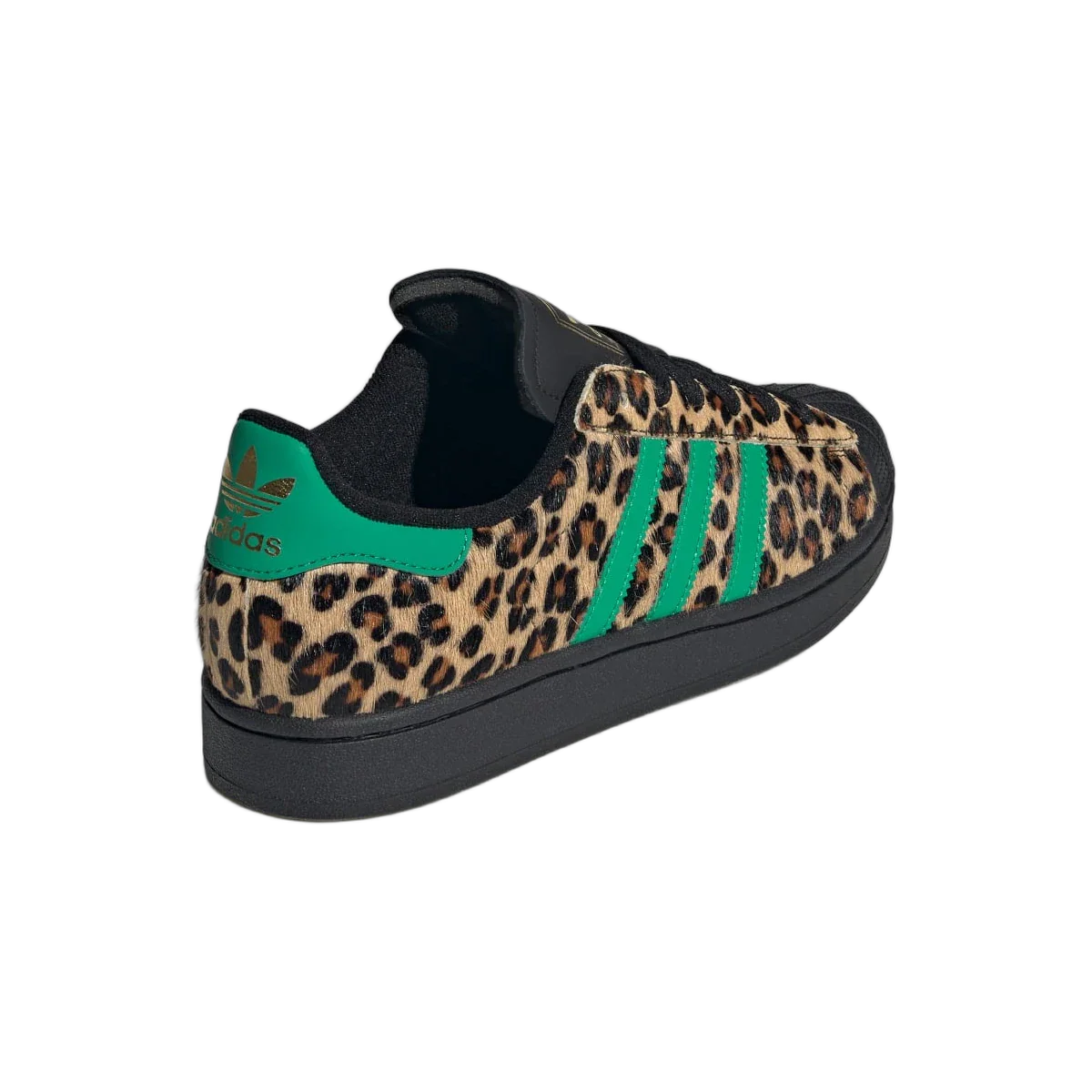 Adidas Superstar Black Green Leopard