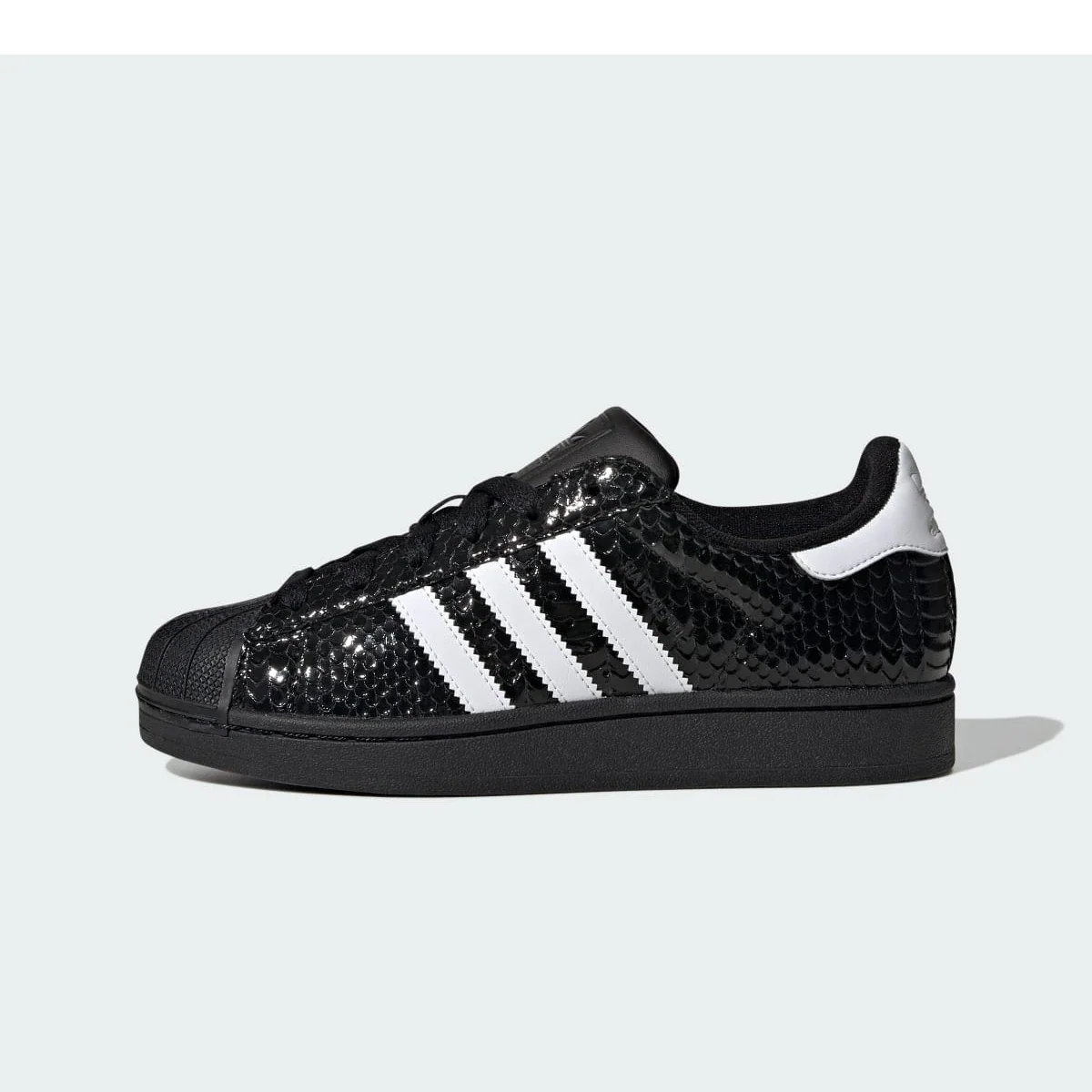 Adidas Superstar II Patent Snakeskin Black White
