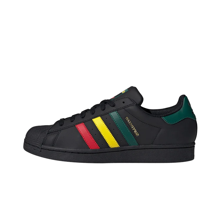 Adidas Superstar Rasta Black, Core Black/Yellow/Collegiate Green (IH3121)
