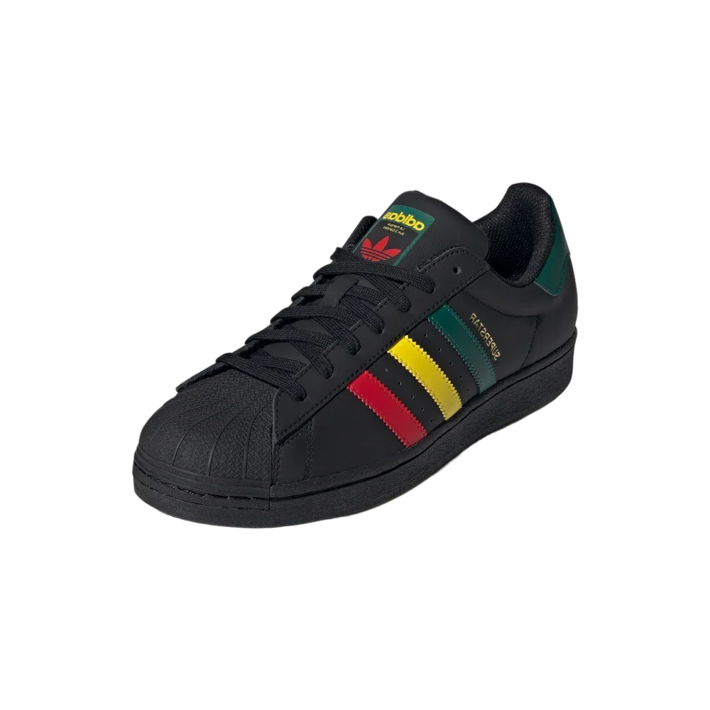 Adidas Superstar Rasta Black, Core Black/Yellow/Collegiate Green (IH3121)