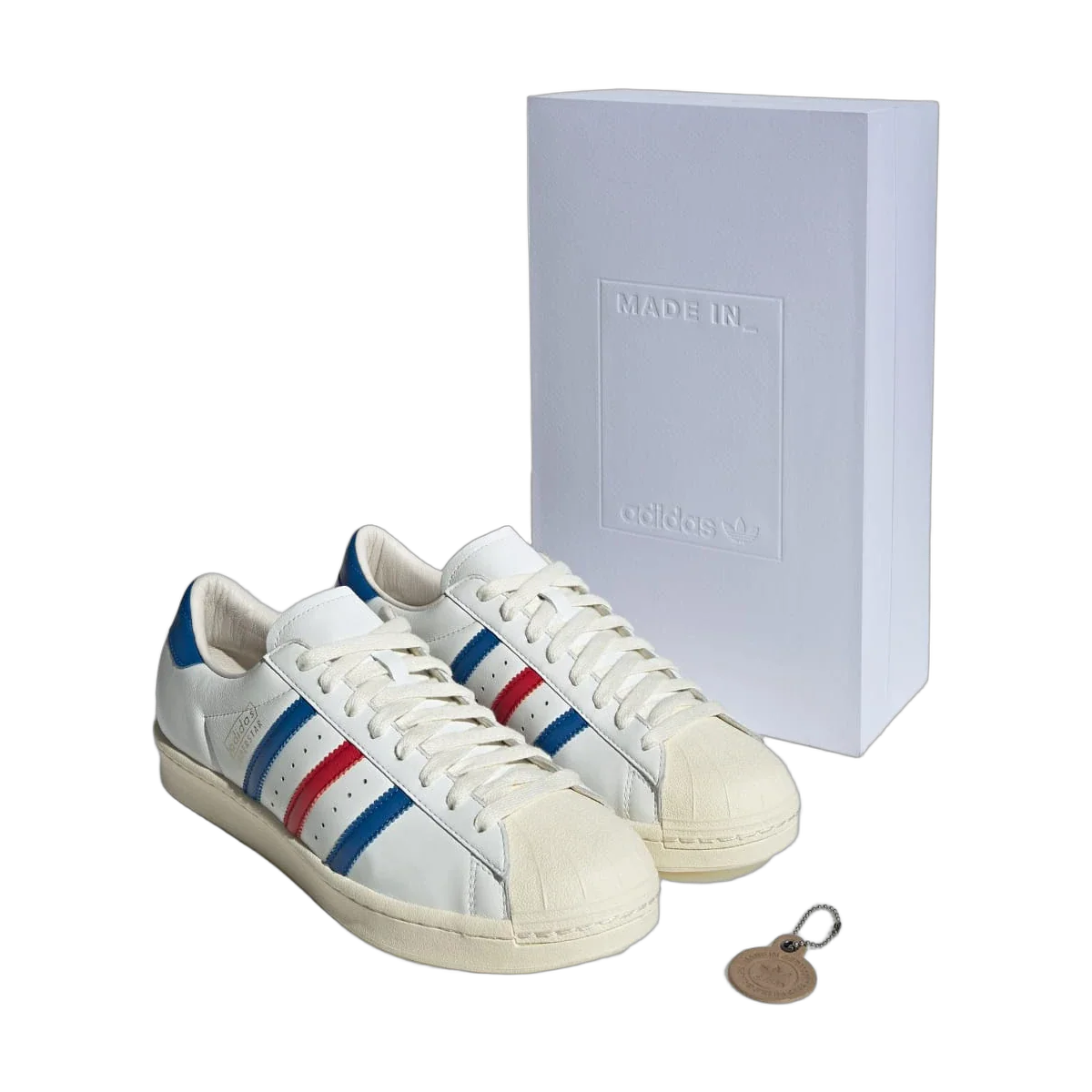 Adidas Superstar Vintage White Blue Better Scarlet Made in Germany