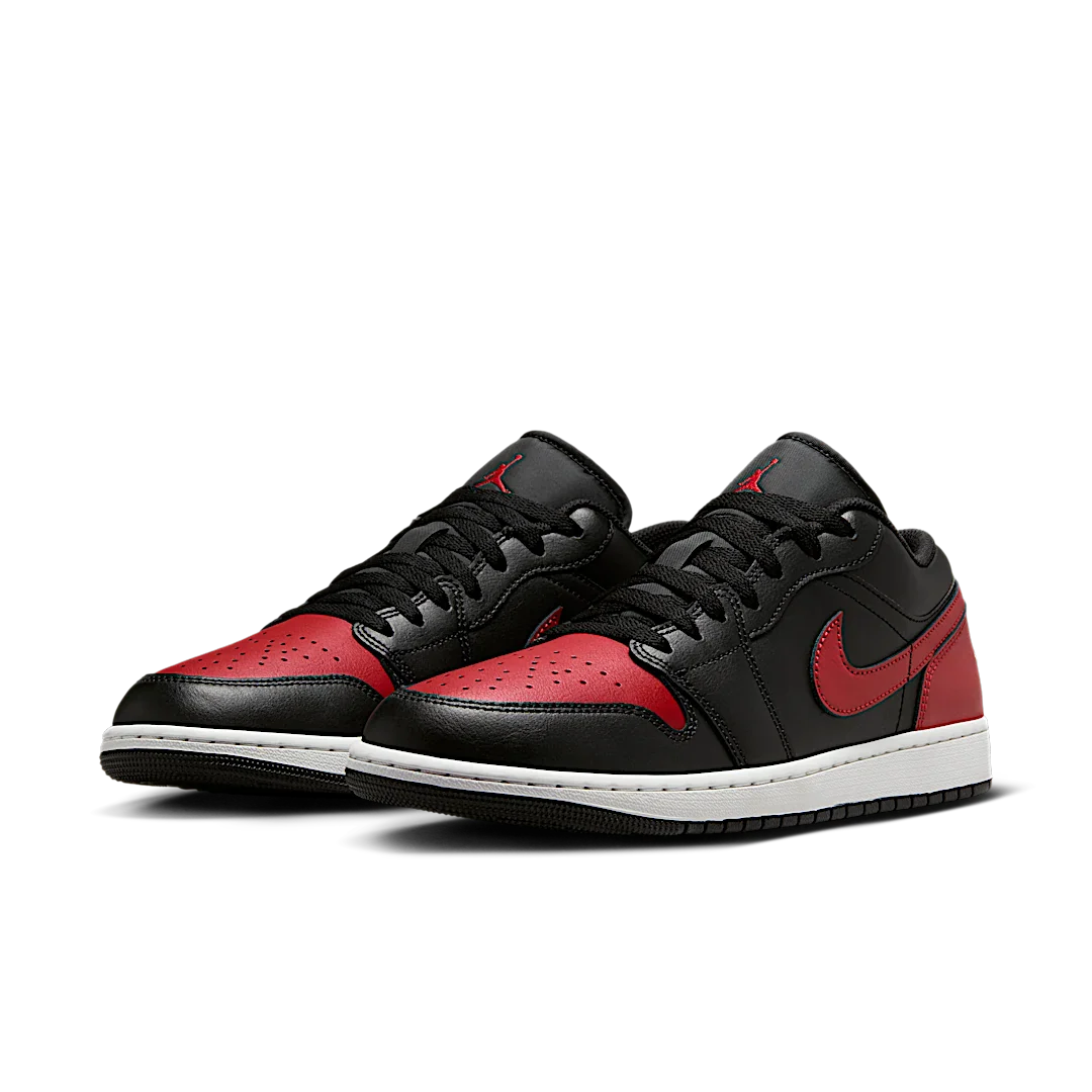 Air Jordan 1 Low Bred Twist, Black/Varsity Red-Summit White (553558-067)