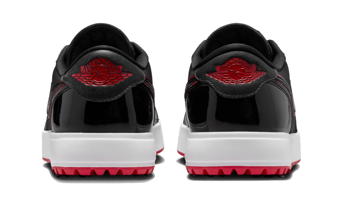 Air Jordan 1 Low Golf Spiked Bred Black Patent