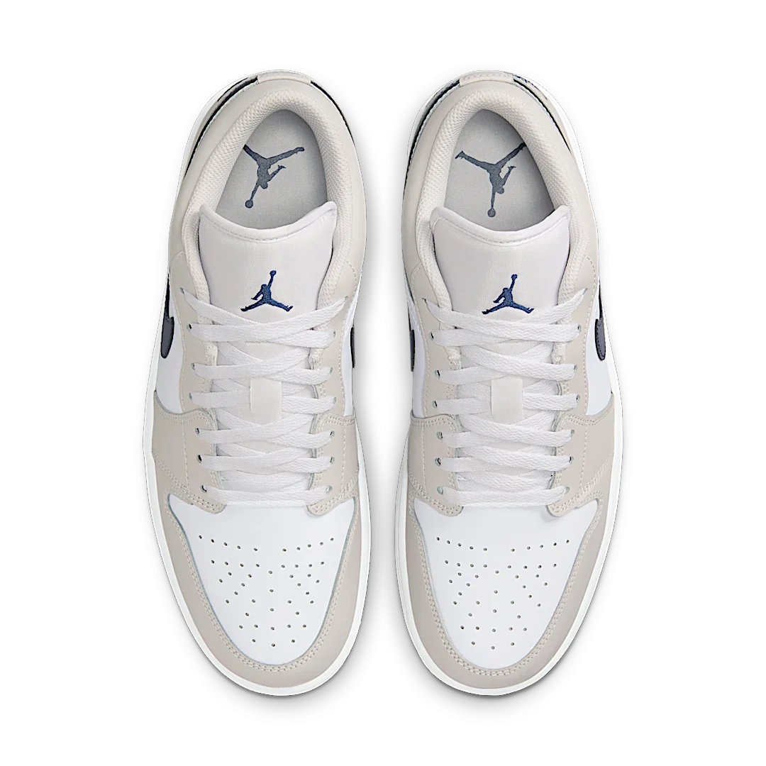 Air Jordan 1 Low Midnight Navy Neutral Grey, White/Neutral Grey/Gum Medium Brown/Midnight Navy (553558-146)