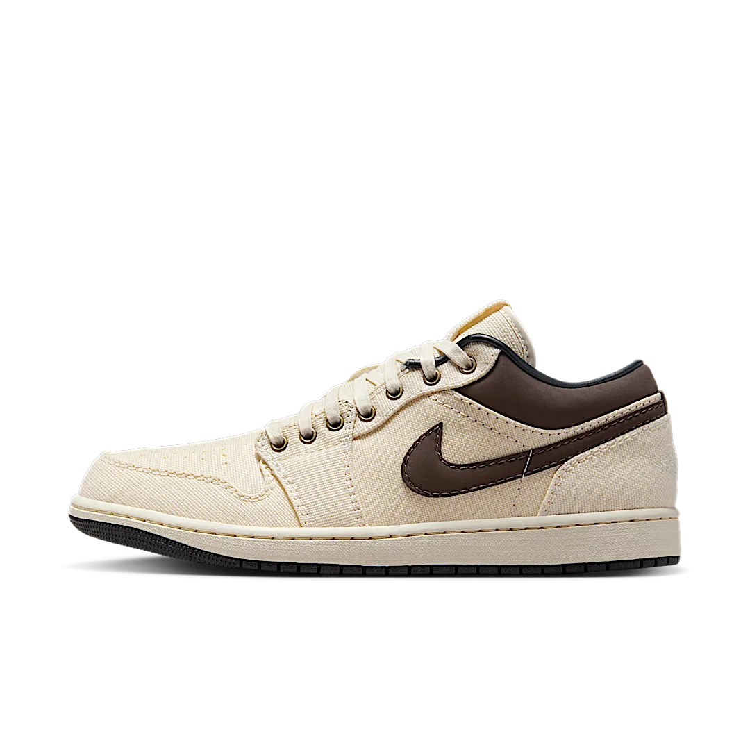 Air Jordan 1 Low Premium Pale Ivory Off Noir Baroque Brown, Pale Ivory/Off Noir/Baroque Brown (IB8058-110)