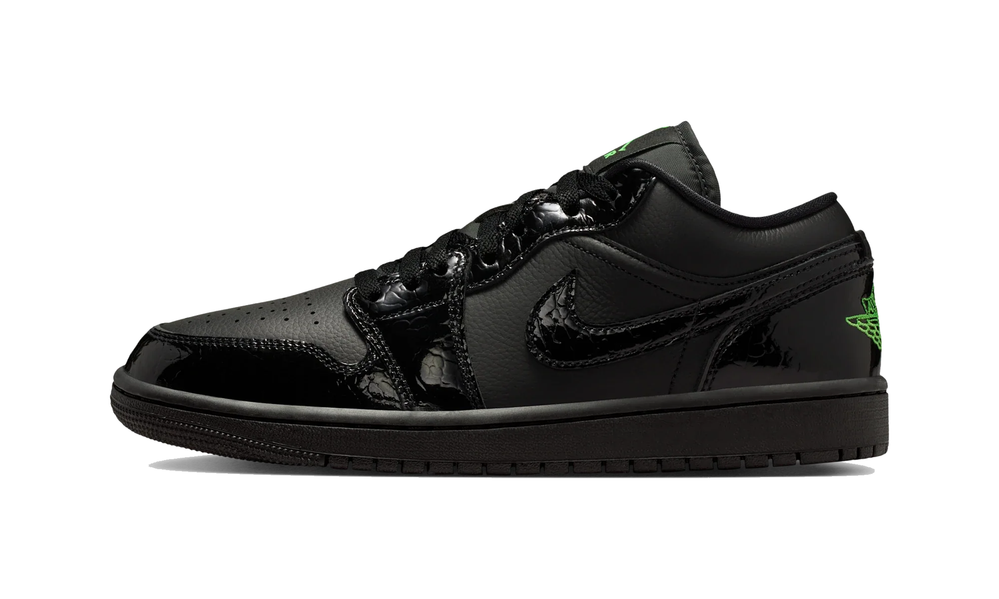 Air Jordan 1 Low SE Black Croc Scream Green