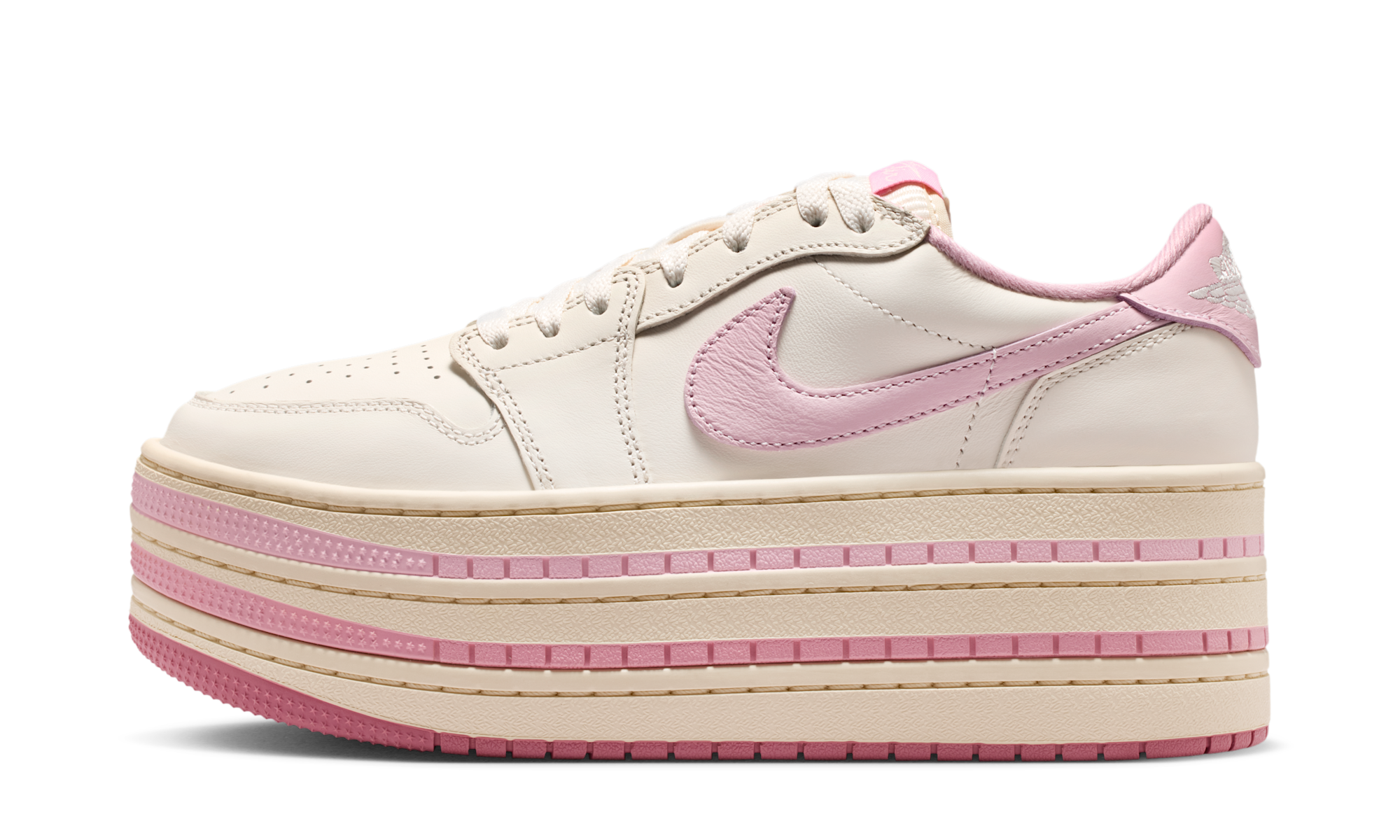 Air Jordan 1 Low Triple Stack Pale Ivory Iced Carmine
