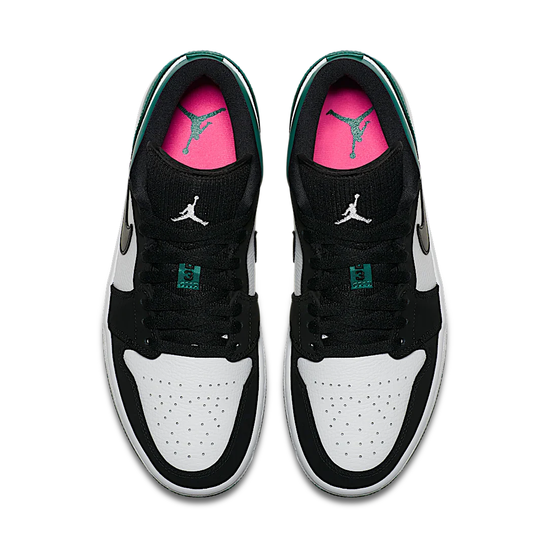 Air Jordan 1 Low White Black Mystic Green, White/Black-Mystic Green (553558-113)