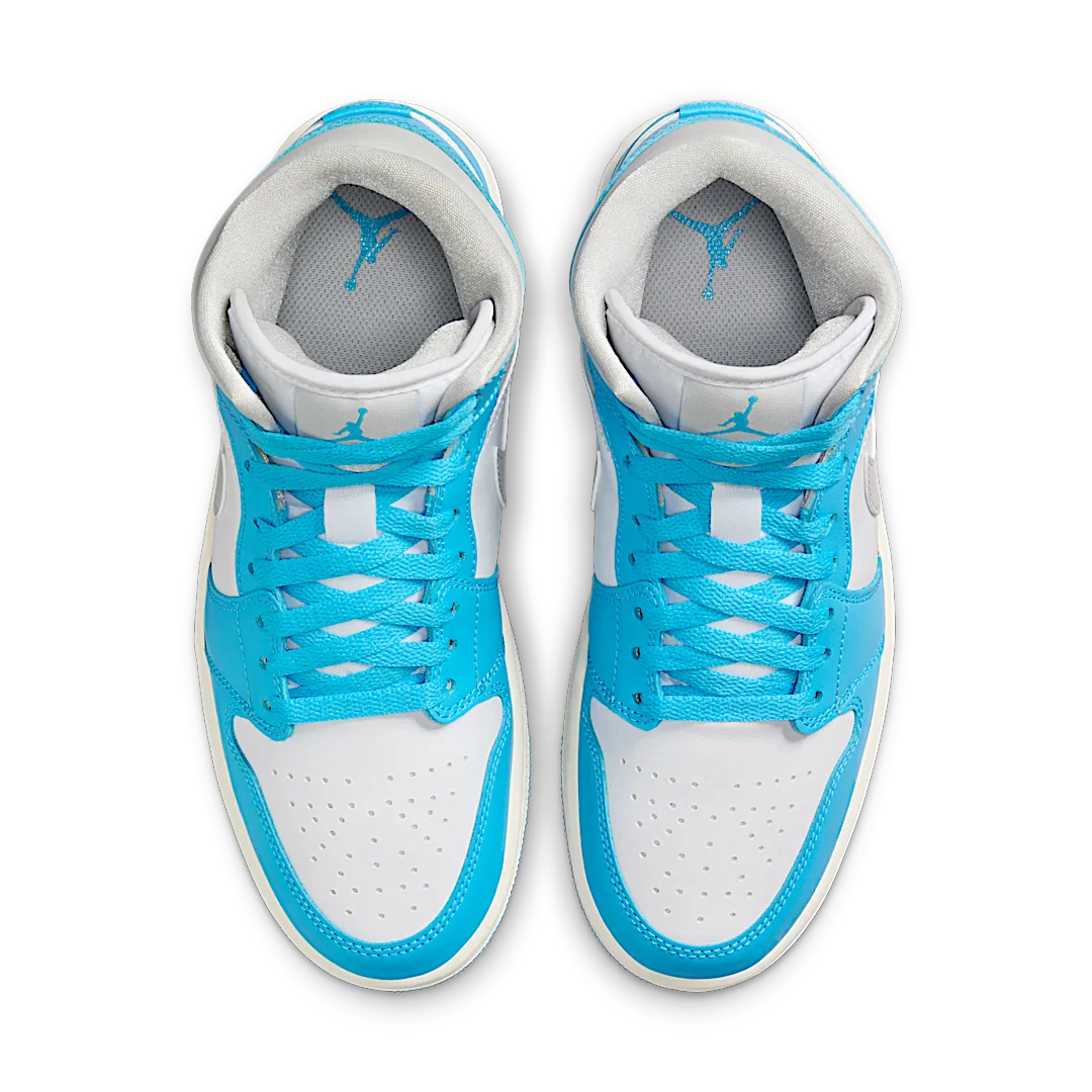 Air Jordan 1 Mid Dark Powder Blue White Sail Neutral Grey, Dark Powder Blue/White/Sail/Neutral Grey (BQ6472-400)