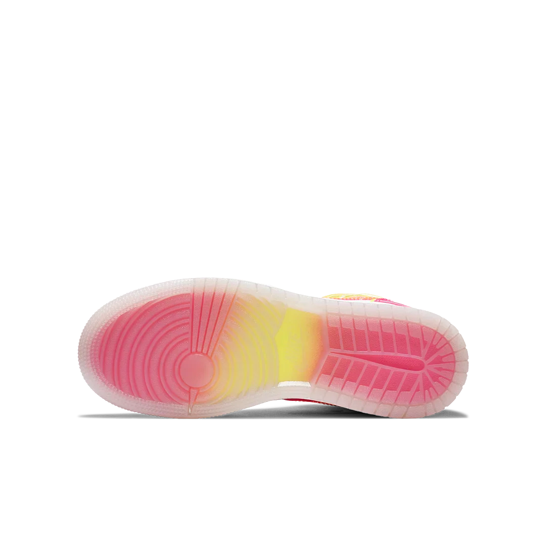 Air Jordan 1 Mid Edge Glow, White/Hyper Crimson/Pink Blast (CV4611-100)