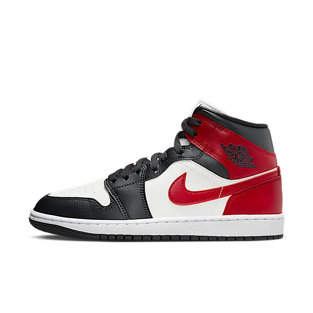 Air Jordan 1 Mid Gym Red Off Noir, Sail/Off Noir/White/Gym Red (BQ6472-160)