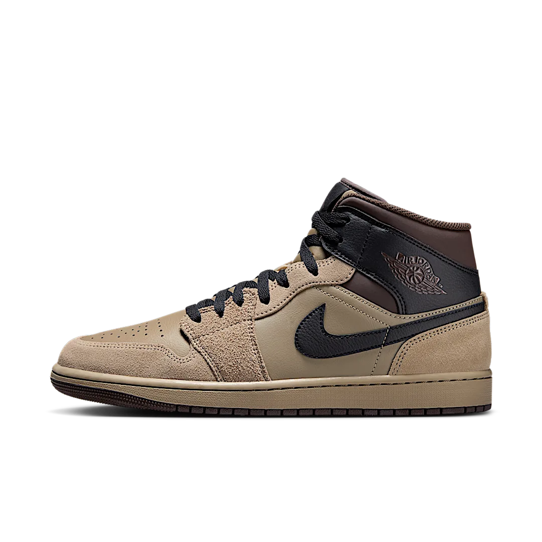 Air Jordan 1 Mid Khaki Baroque Brown, Khaki/Black/Baroque Brown/Gum (HV6422-200)