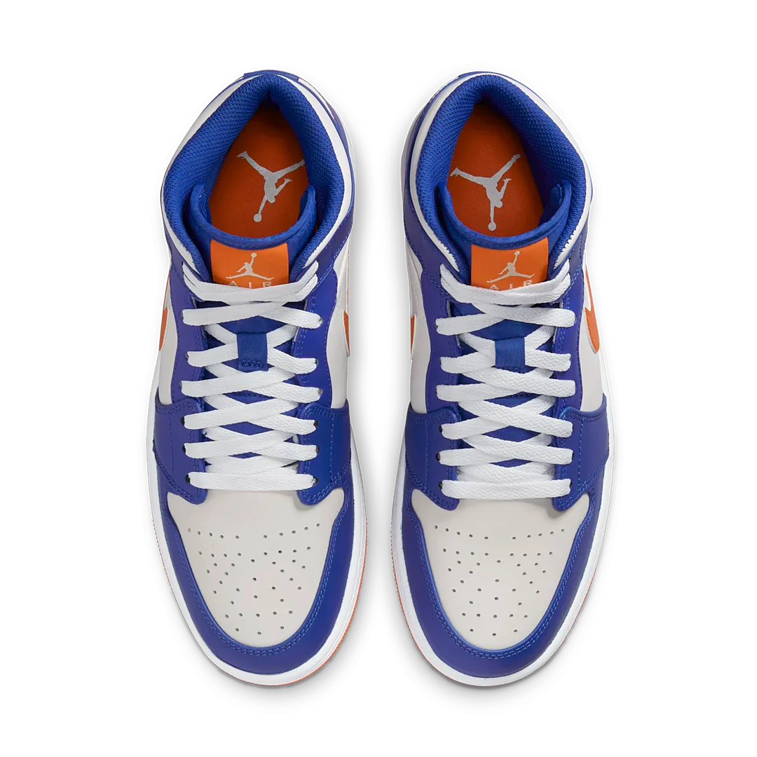Air Jordan 1 Mid Knicks, Game Royal/Rush Orange-Phantom-White (FD1029-400)