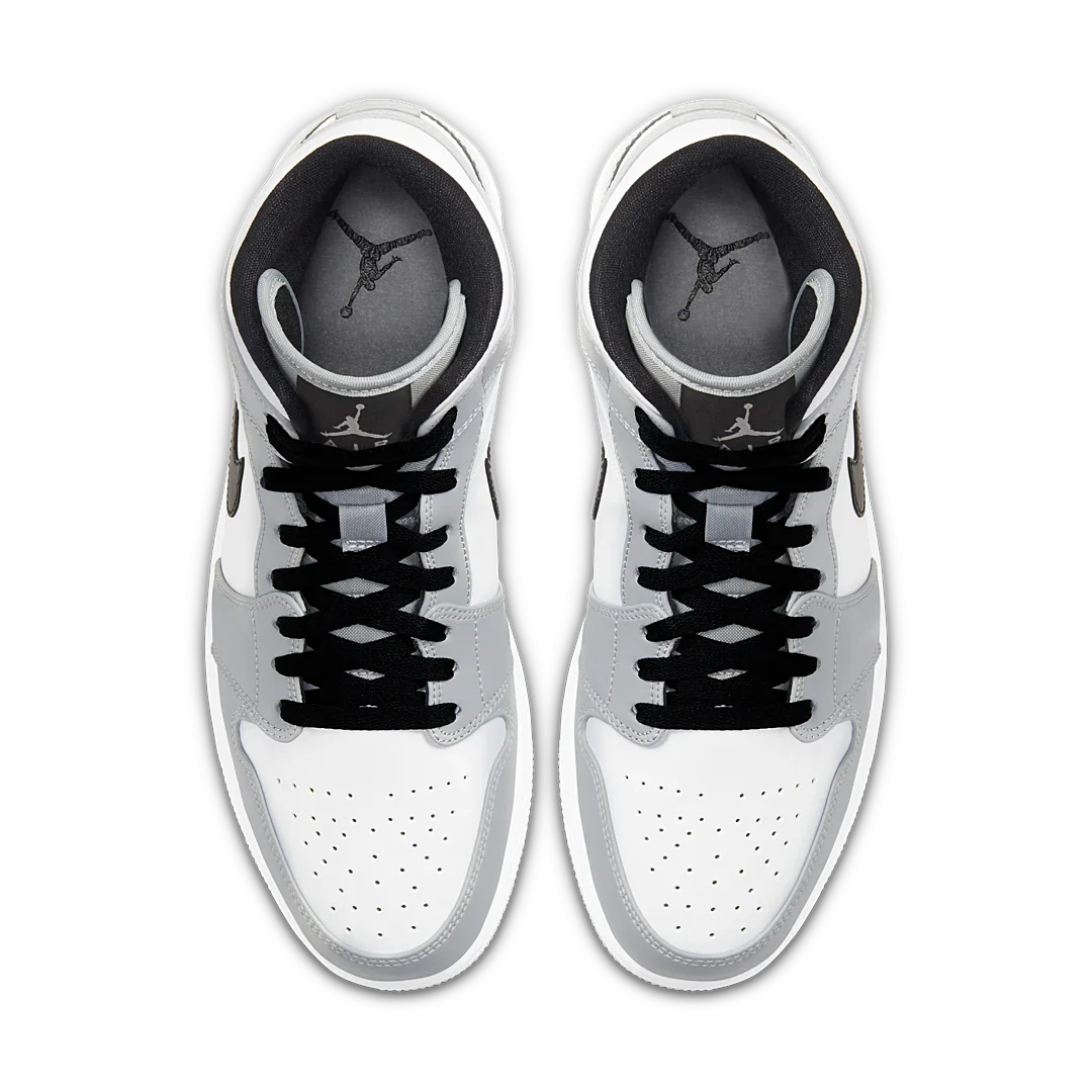 Air Jordan 1 Mid Light Smoke Grey, Light Smoke Grey/Black-White (554724-092 / 554725-092)