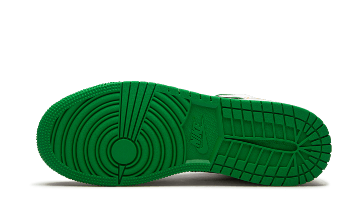 Air Jordan 1 Mid Oakland, White/Laser Orange-Black-Lucky Green (852542-101 / BQ6931-101)