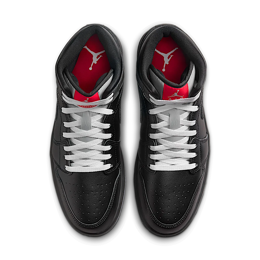 Air Jordan 1 Mid SE Black Metallic Reimagined, Black/Silver Metallic/University Red (HV5177-010)