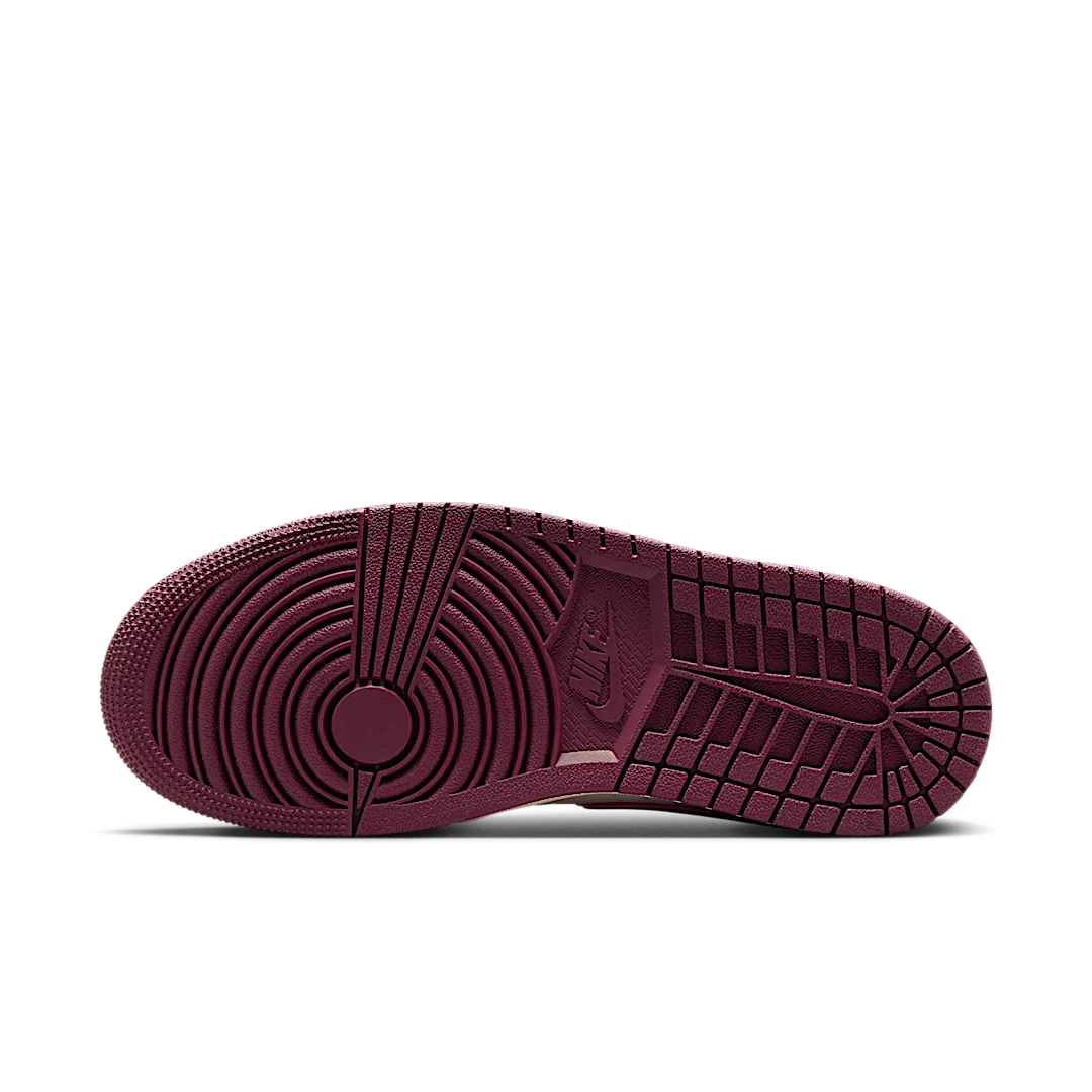 Air Jordan 1 Mid SE Bordeaux, Sail/Active Pink/Bordeaux/Black (FQ7818-101)