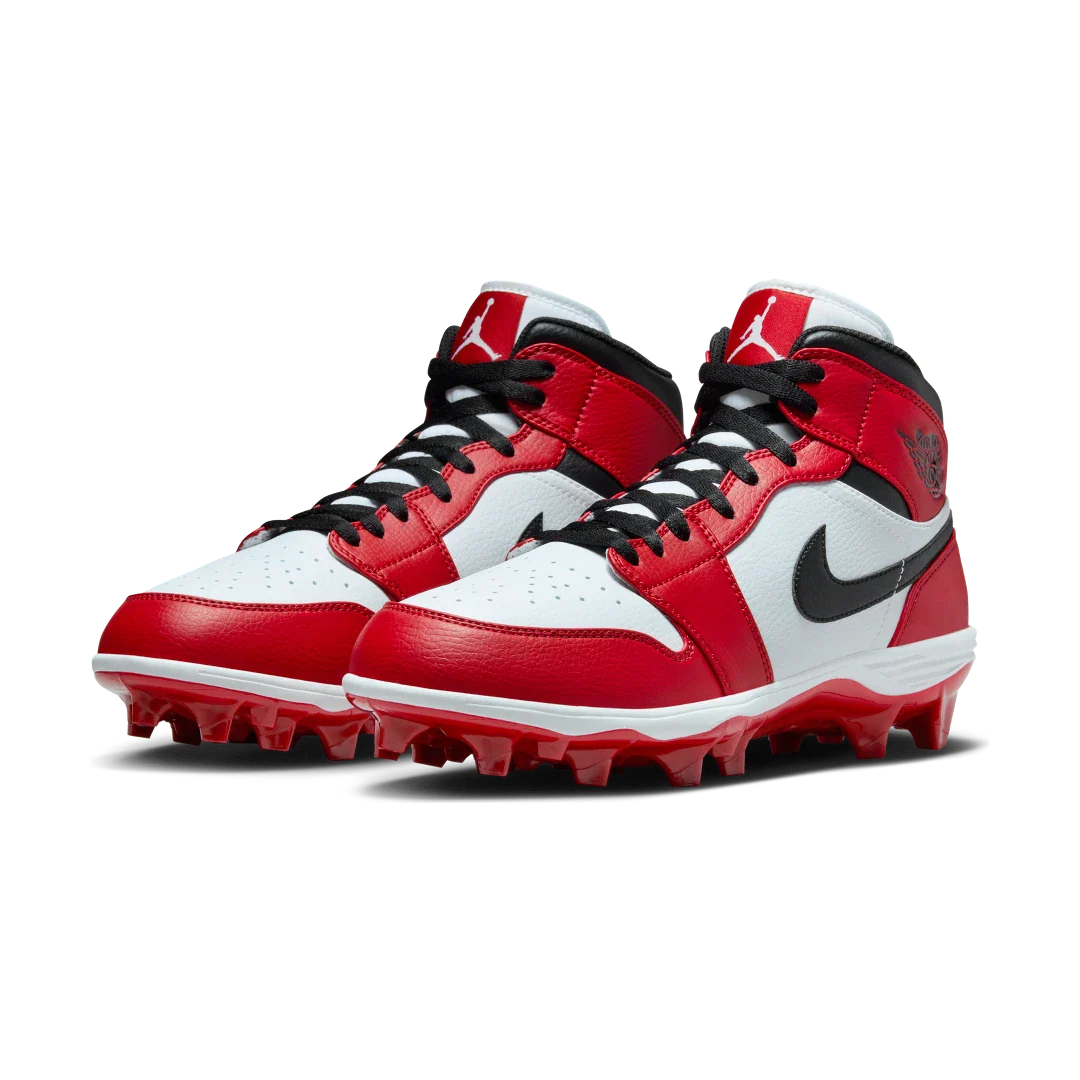 Air Jordan 1 Mid TD Cleat Chicago (2023), White/Black-University Red (FJ6805-106)