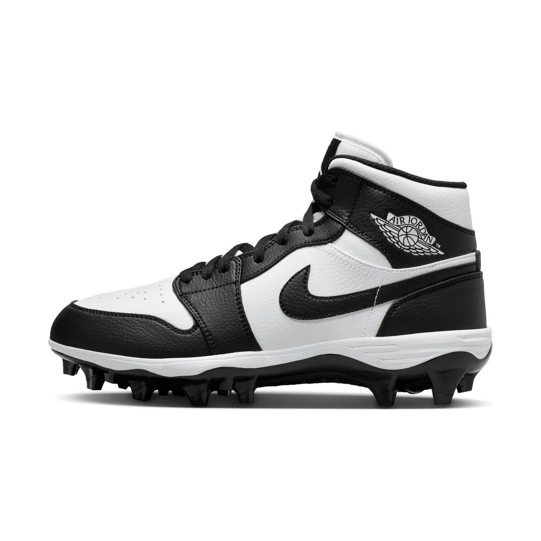 Air Jordan 1 Mid TD Cleat Panda, Black/White/Black (FJ6805-100)